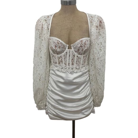 For Love & Lemons Dresses & Skirts - For Love & Lemons White Lacey Mini Dress
